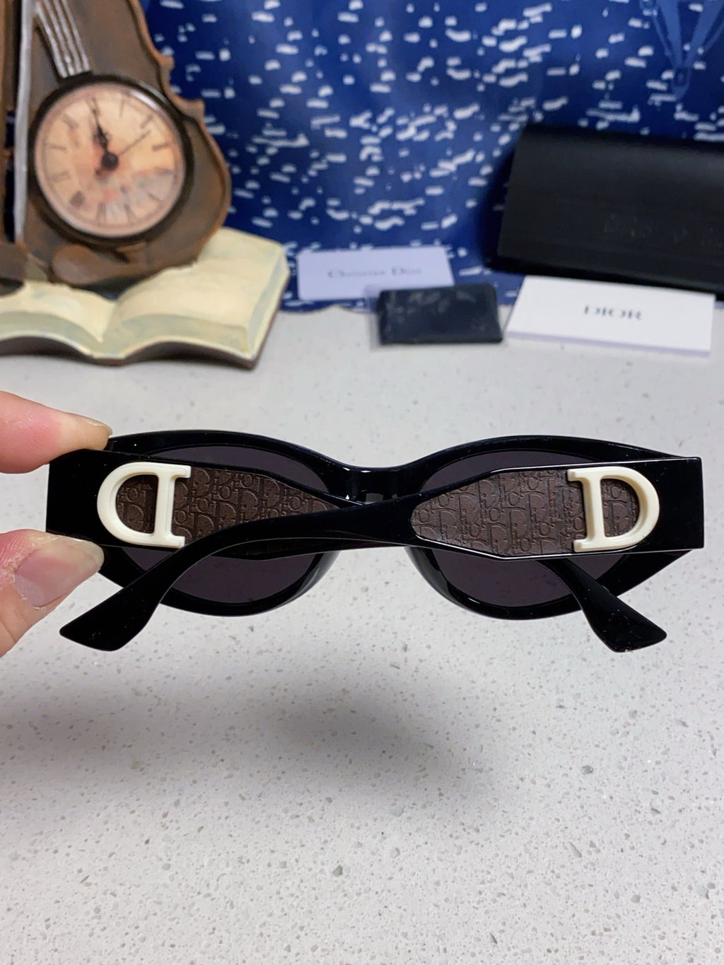 DIOR MONTAIGNE SUNGLASSES 578115 IN BLACK ACETATE