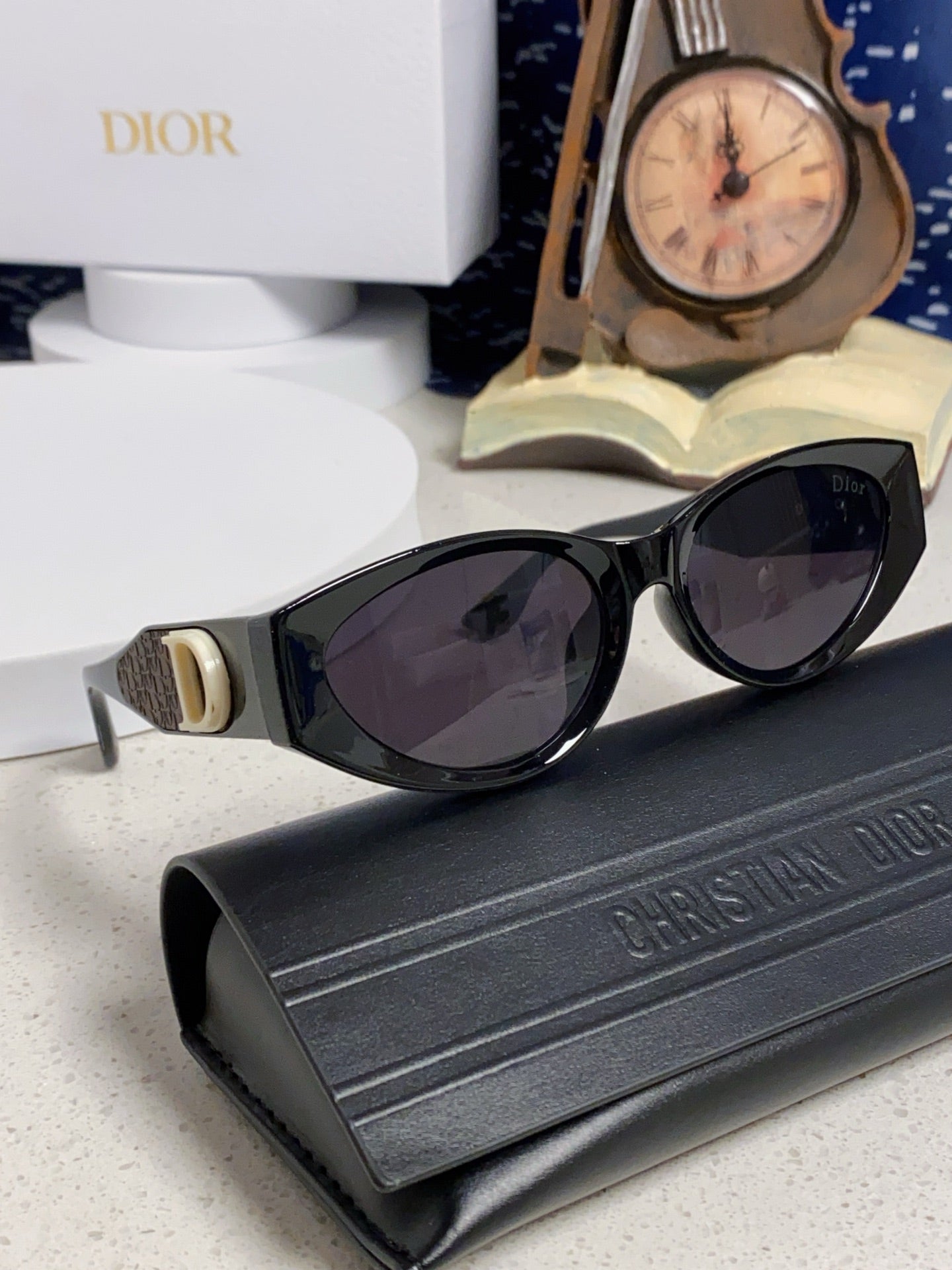 DIOR MONTAIGNE SUNGLASSES 578115 IN BLACK ACETATE