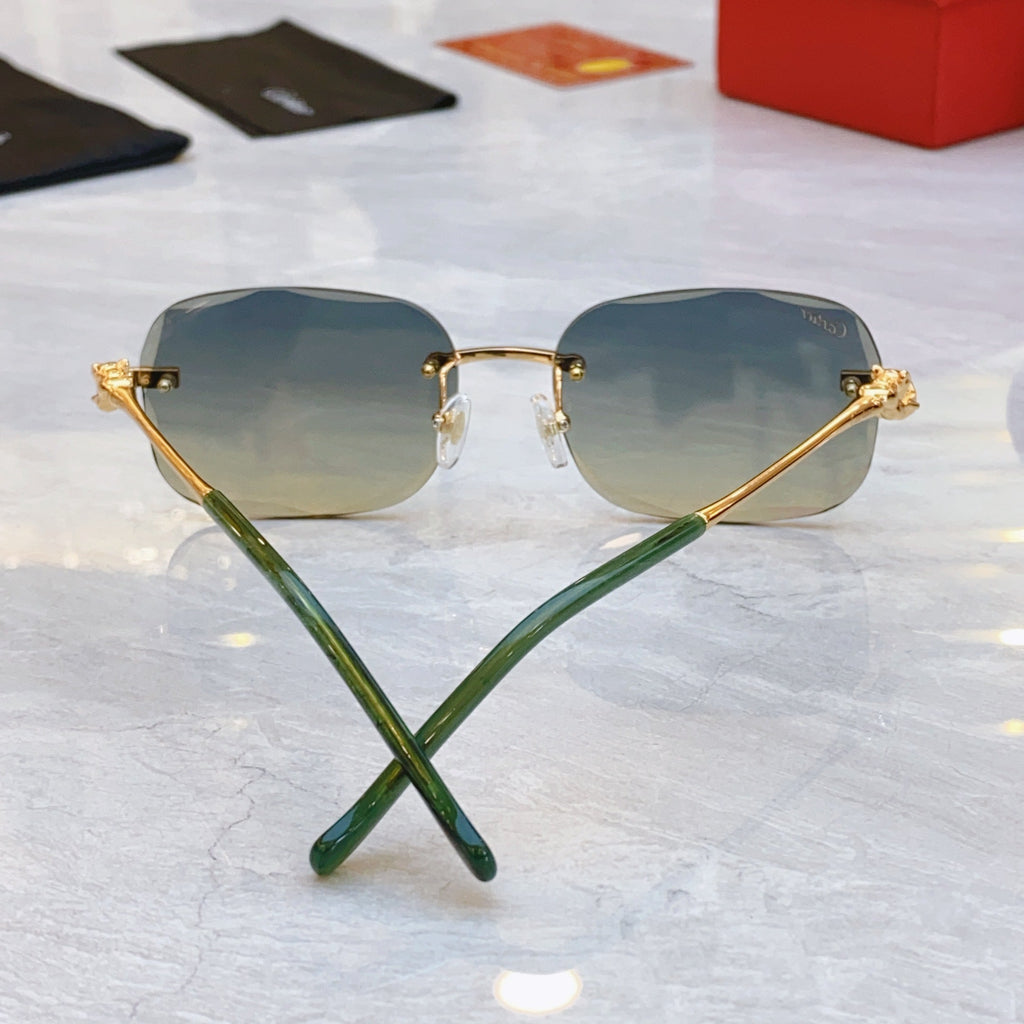 CARTIER PANTHÈRE RECTANGULAR SUNGLASSES 575935 IN METAL