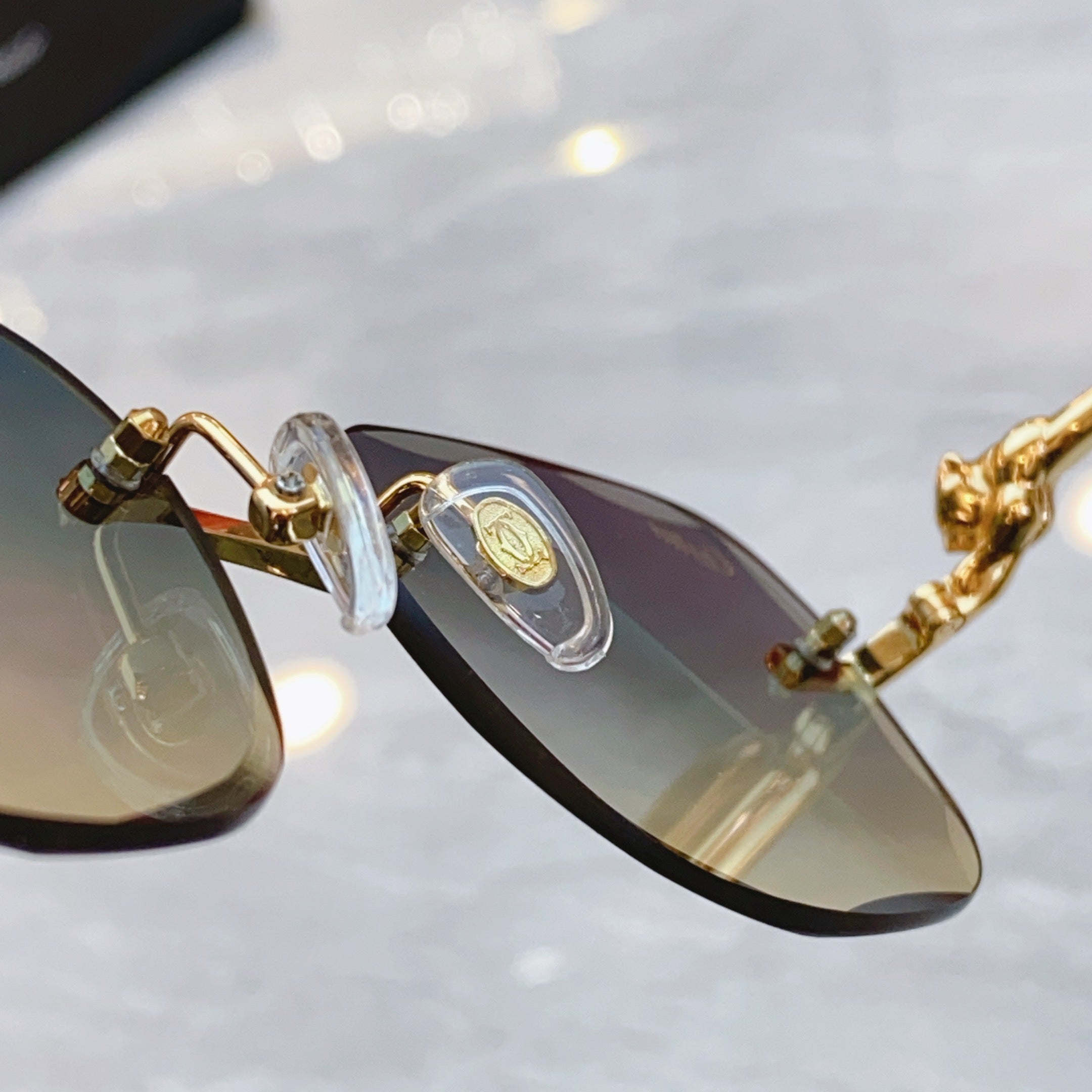 CARTIER PANTHÈRE RECTANGULAR SUNGLASSES 575935 IN METAL