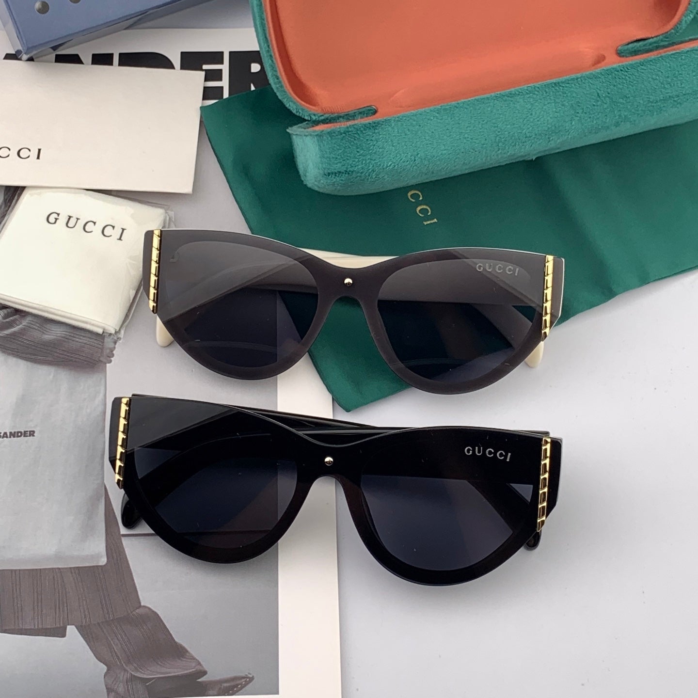 GUCCI CAT EYE FRAME SUNGLASSES G82036 IN ACETATE