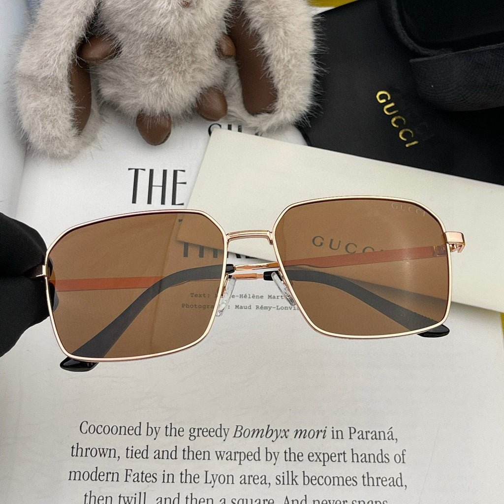 GUCCI SQUARE FRAME SUNGLASSES 563171 IN METAL