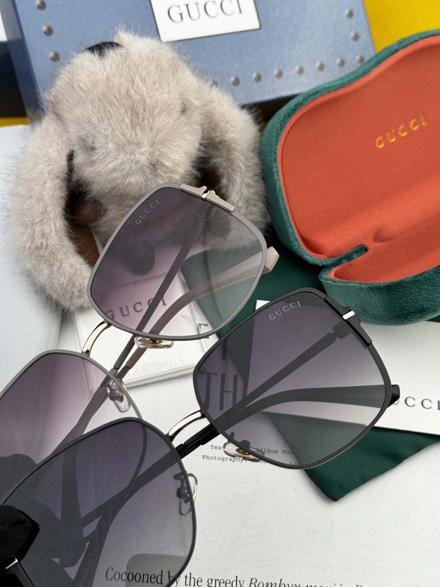 GUCCI SQUARE FRAME SUNGLASSES G8639 IN METAL